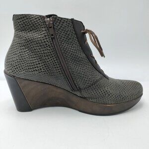 NAOT Nadine Women's Sz 9 - 9.5 EU 40 Wedge Heel Ankle Bootie Grey Brown Fall
